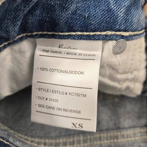 NWT KanCan Bella Denim Skirt Ripped Distressed Fray Hem Light Wash size XS - Picture 11 of 13